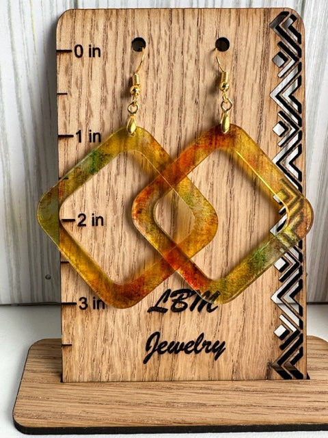 Diamond Cutout Earrings (Yellow Blend)